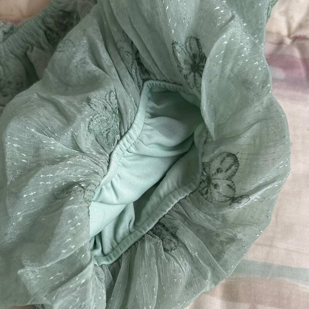 Listicle Mint Green Puff Sleeve Dress - Picture 12 of 14
